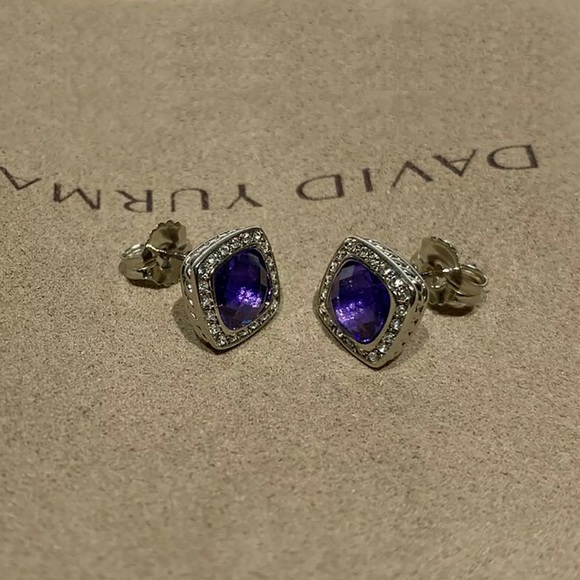 David Yurman Petite Albion Earrings Amethyst